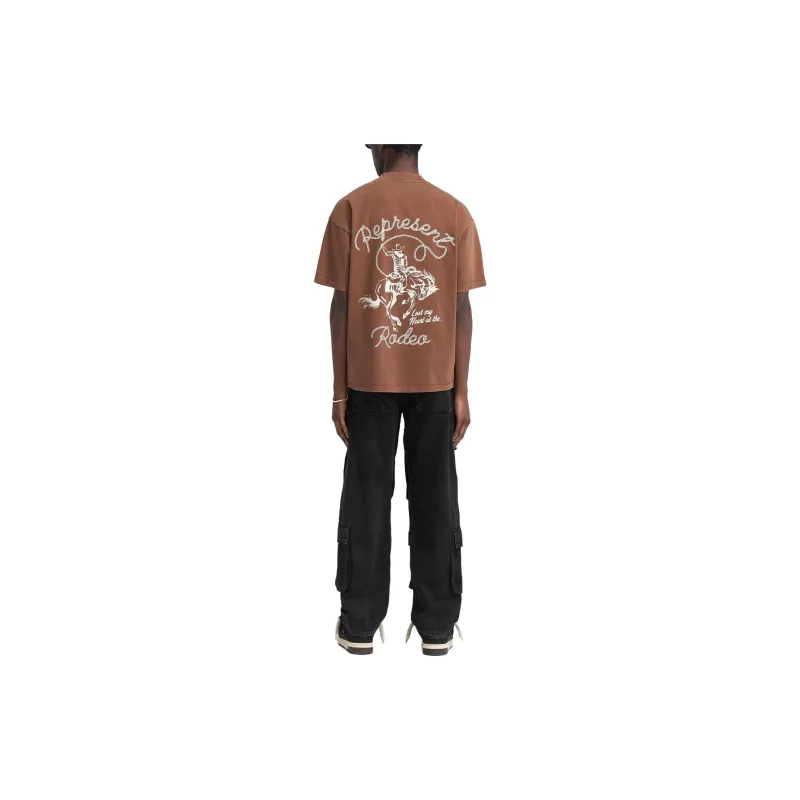 REPRESENT Chain Stitch Rodeo T-Shirt T-Shirt Men's Vintage Brown-3
