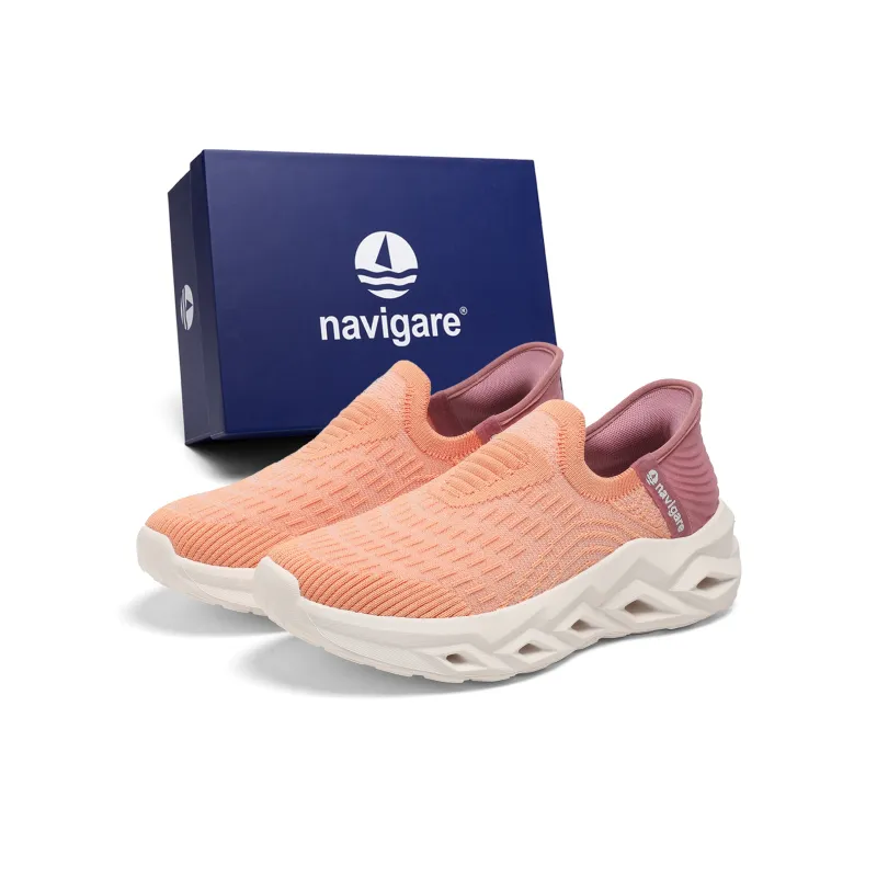 NAVIGARE Trendy Jogger Casual Shoes Women's Low Top White, Black, Orange-4
