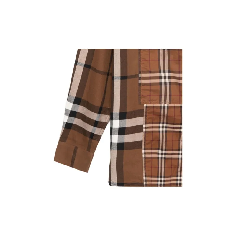 Burberry Check Woven Shirt Brown-5