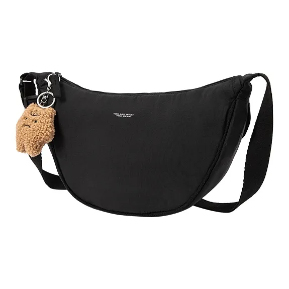 SEM/R Nylon Shoulder Bag Crossbody Bag Medium Size Women's Milk White/Black-5