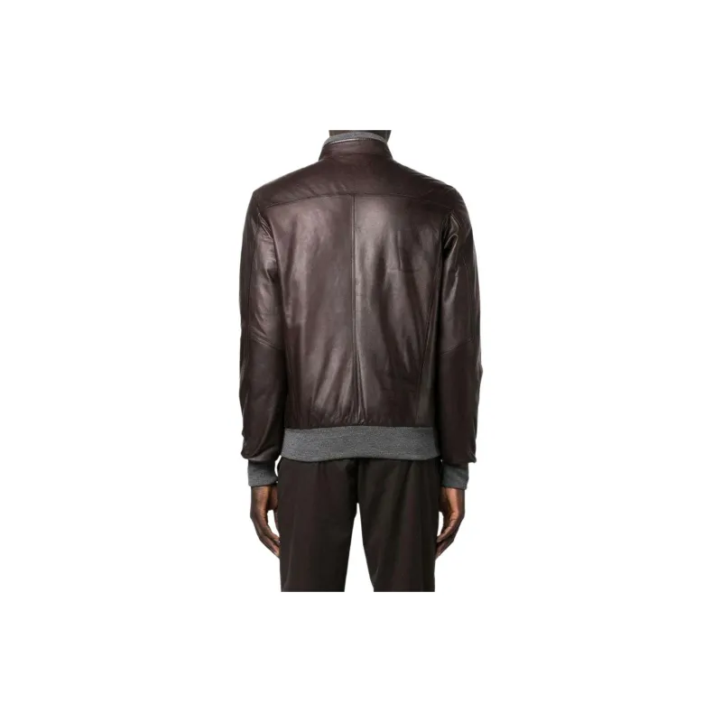 BARBA Leather Jacket Men's Walnut Brown-2
