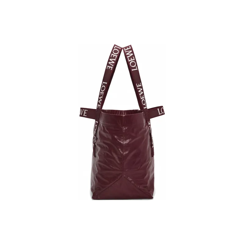 LOEWE Cow Leather Tote Bag Shopping Bag Shoulder Bag Handbag Men's Burgundy-2