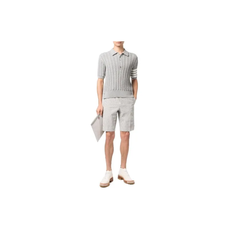 THOM BROWNE Polo Shirts Men Gray-1