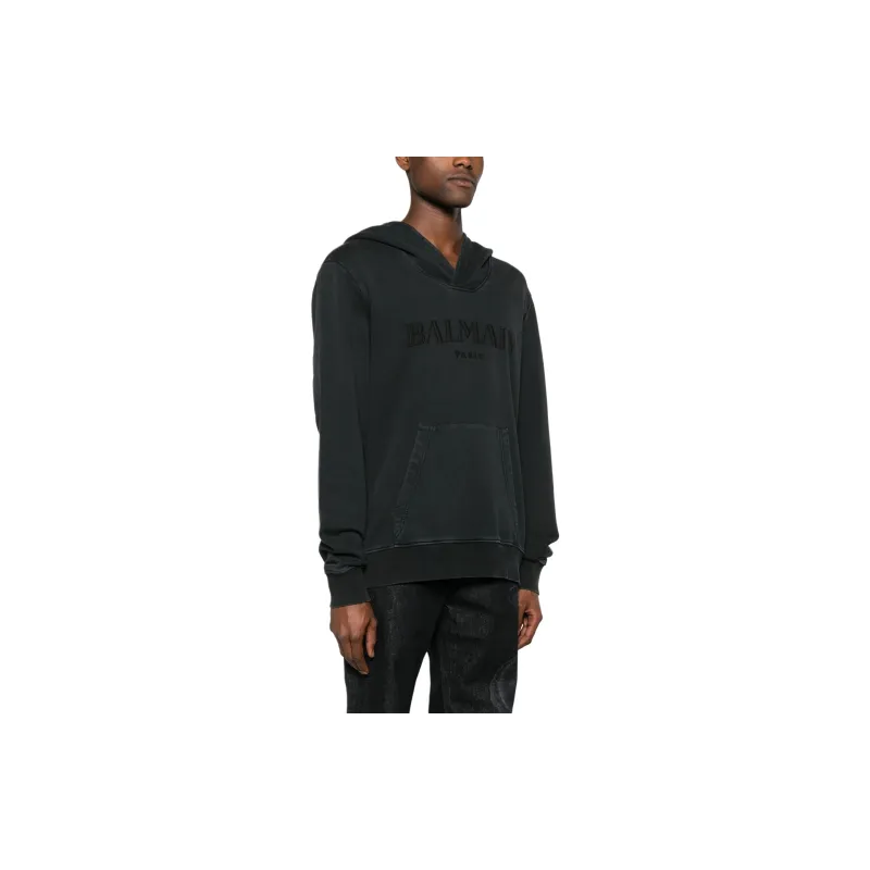 BALMAIN Logo Embossed Hoodie-3