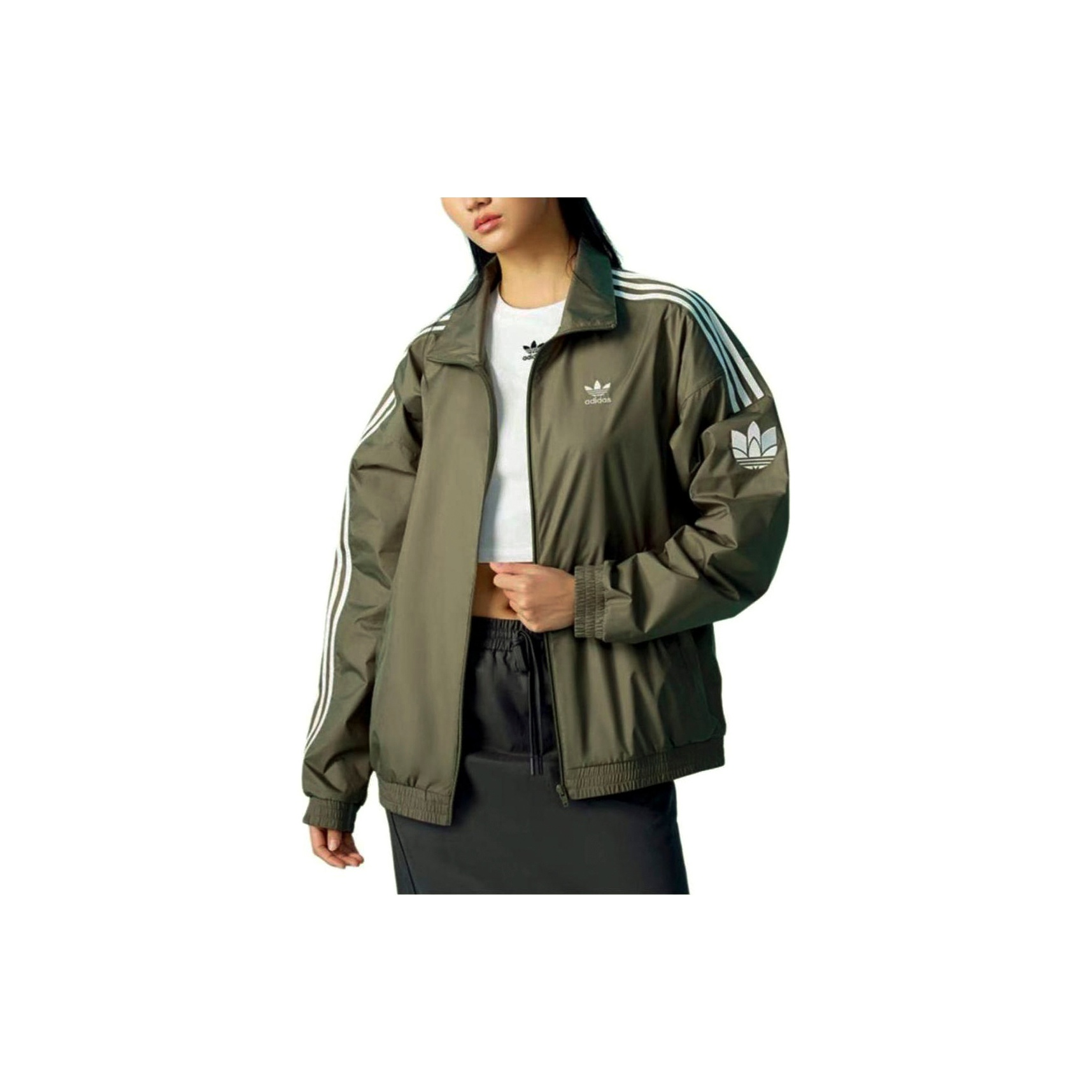 adidas track top base green