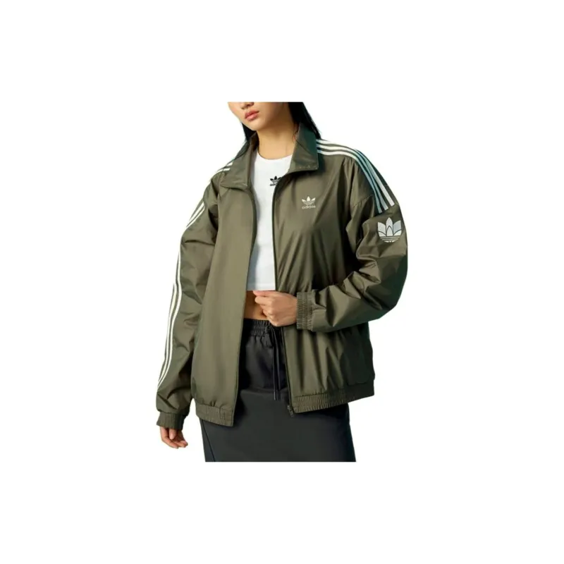 Adidas Originals RETRO TREFOIL Jacket Unisex Olive Green-2