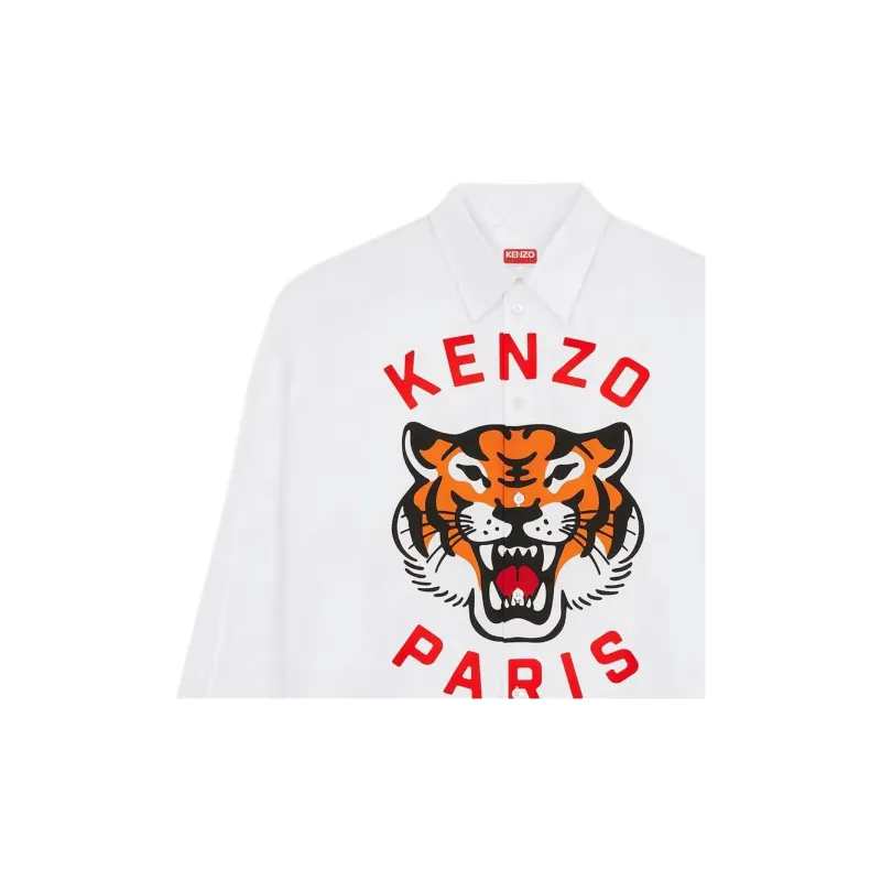 KENZO Logo Tiger Printed Buittoned Shirt-5