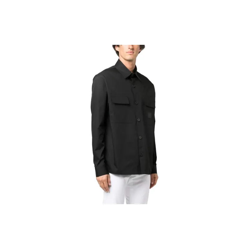 BALMAIN Logo patch Cotton Shirt-3