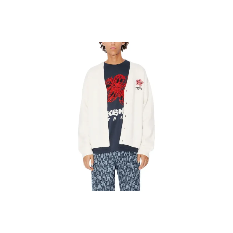KENZO Drawn Varsity Embroidered Cardigan-6
