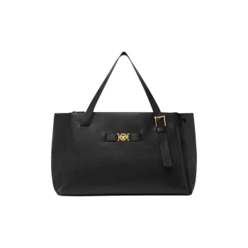 VERSACE MEDUSA BIGGIE Series Cow Leather Tote Bag Shopping Bag Handbag Men's Black
