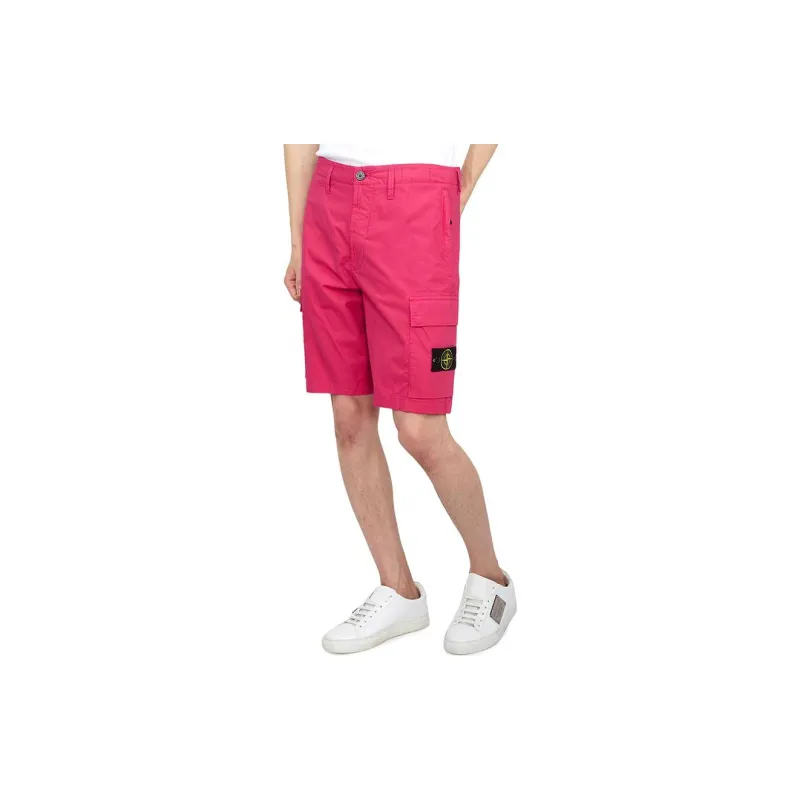STONE ISLAND Cargo Shorts Men's Magenta-4