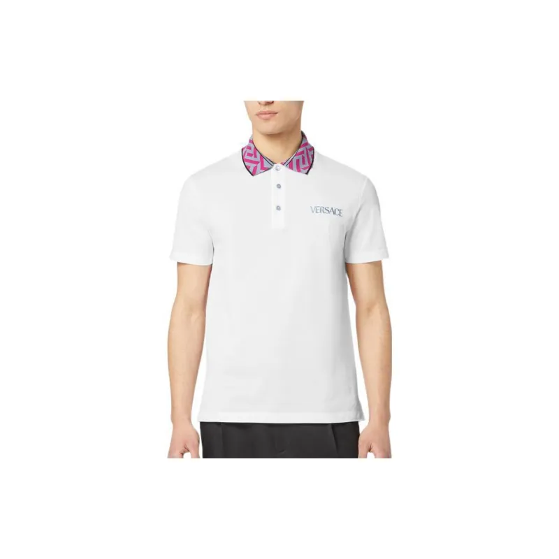 VERSACE Polo Shirts Men White-5