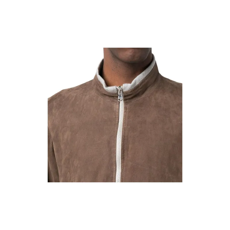 BARBA Leather Jacket Men's Coffee-3