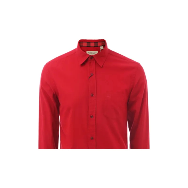 Burberry Shirts Men Red-5