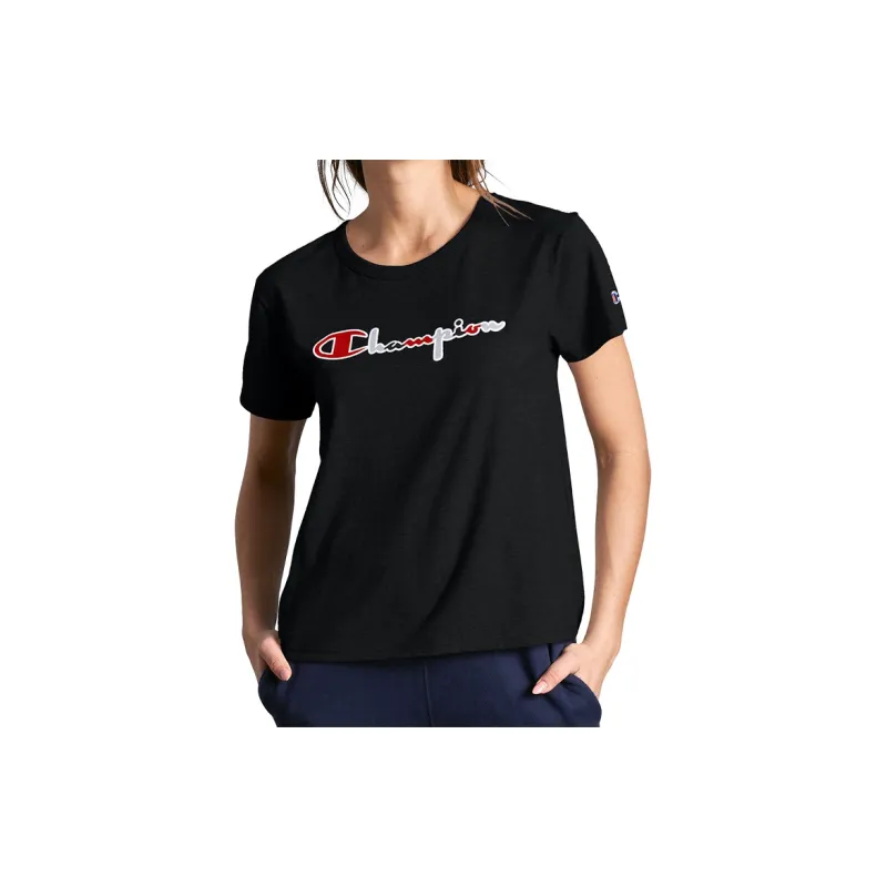 Champion Straight T-Shirt US Version Women's Black-2