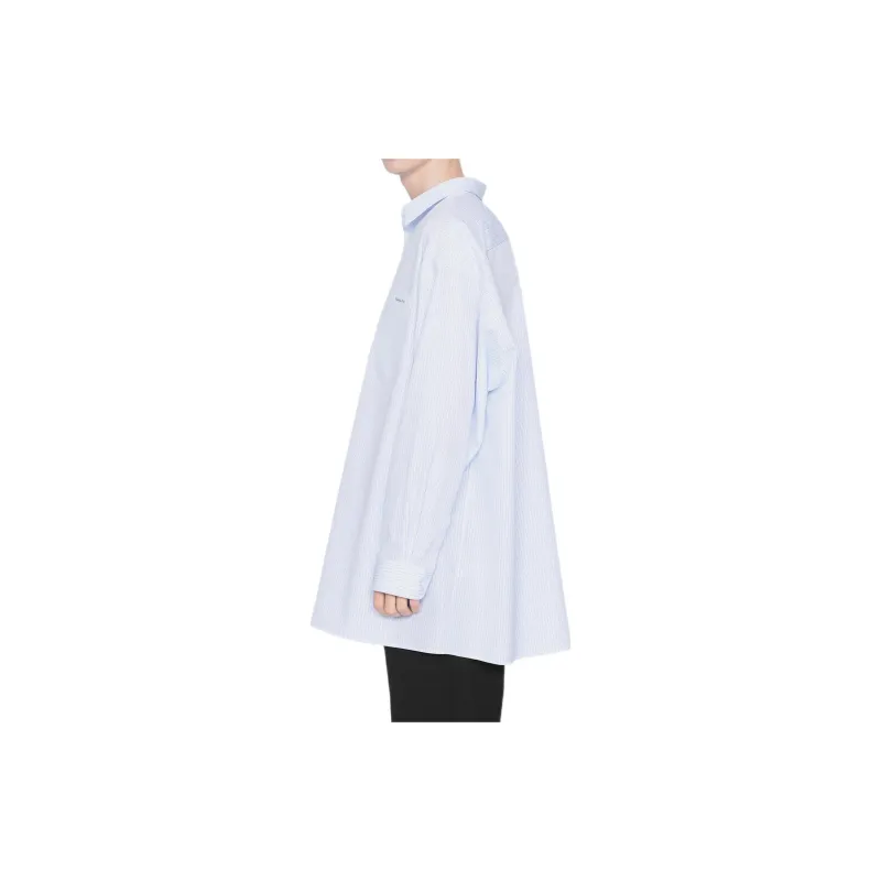 DIOR SS22 Shirt Men's White Blue Stripes-3