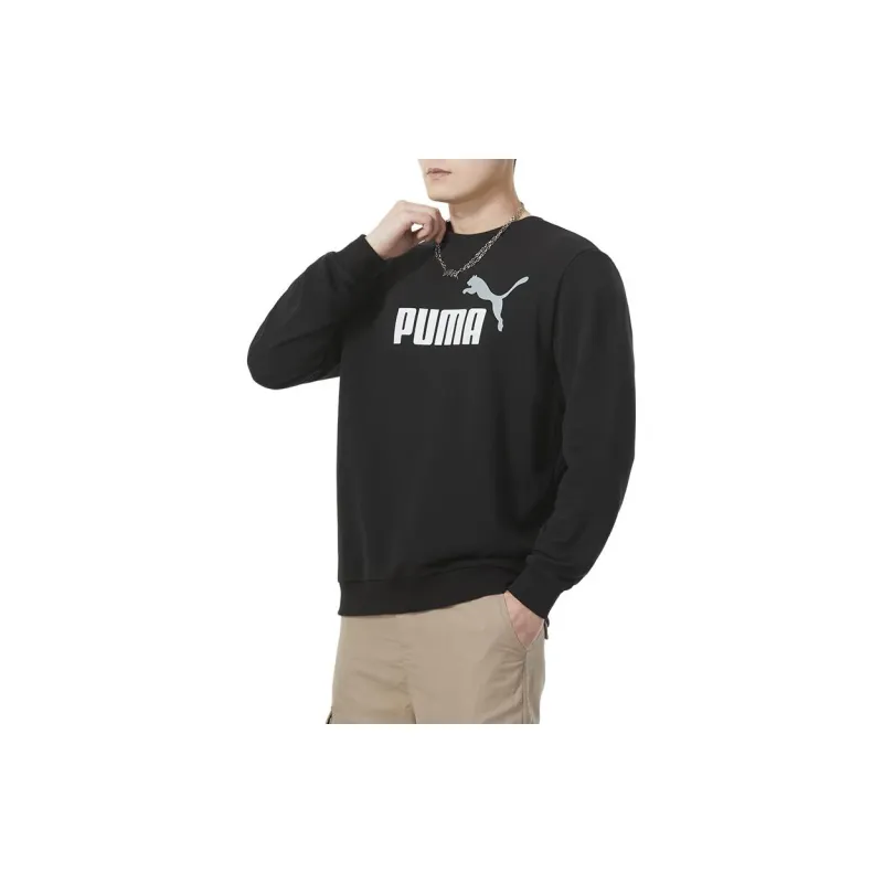 PUMA Suéter Polar Cuello Redondo Para Hombre Essentials Con Logotipo N.° 1-2