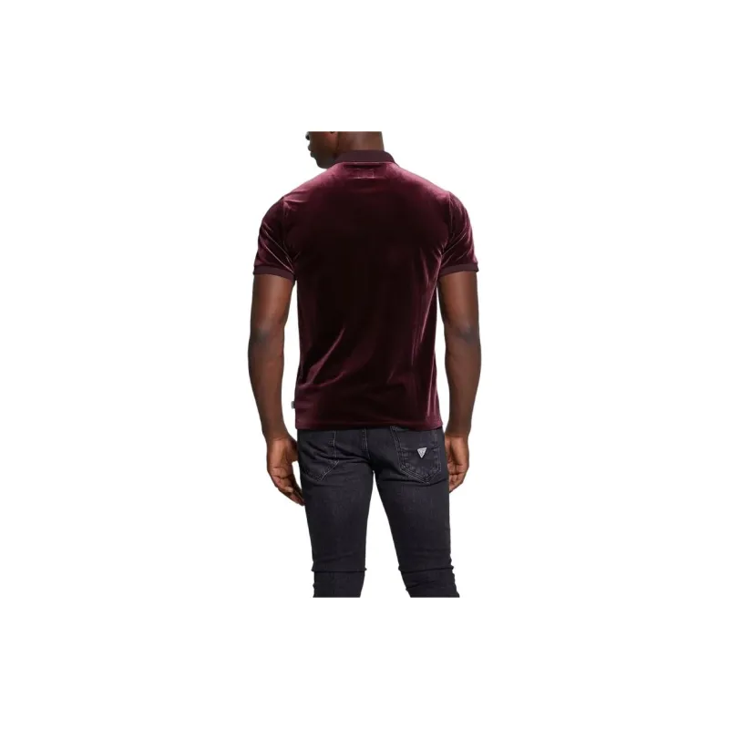 GUESS Rio Liquid Velvet Polo Polo Shirt Men's Red-2