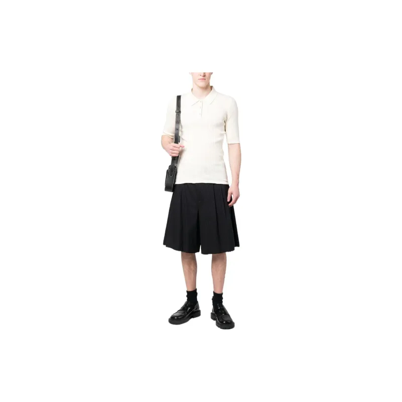 Maison Margiela Half Buttoned Ribbed Polo Shirt-1