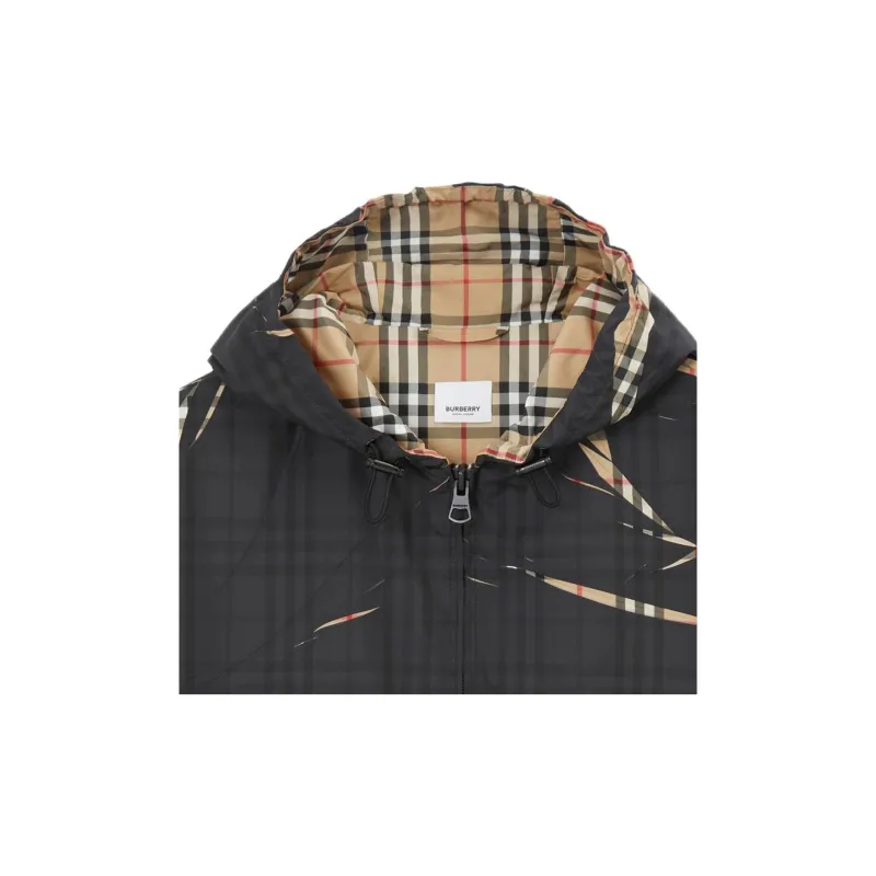 Burberry Sliced Check Hooded Jacket-4