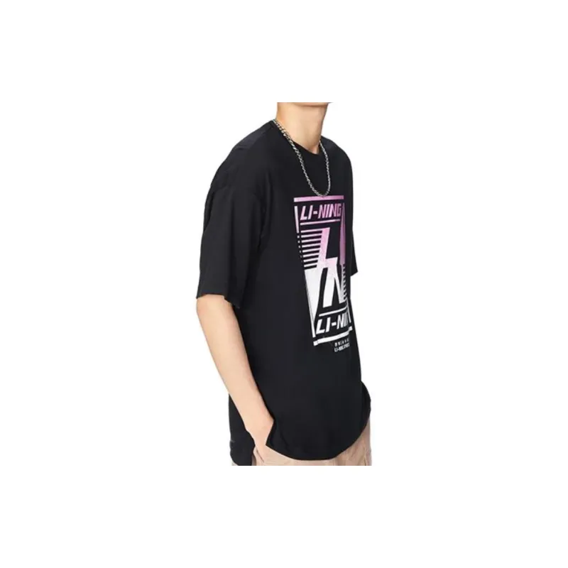 LiNing China Li Ning T Shirts Men Black-4