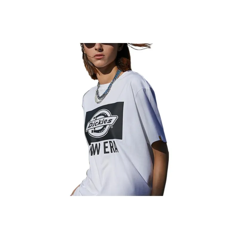 New Era x Dickies Drop Shoulder Sleeve T Shirt Unisex White-3