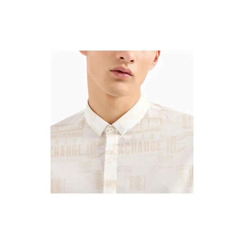 ARMANI EXCHANGE SS24 Shirt Men's Ecru-5