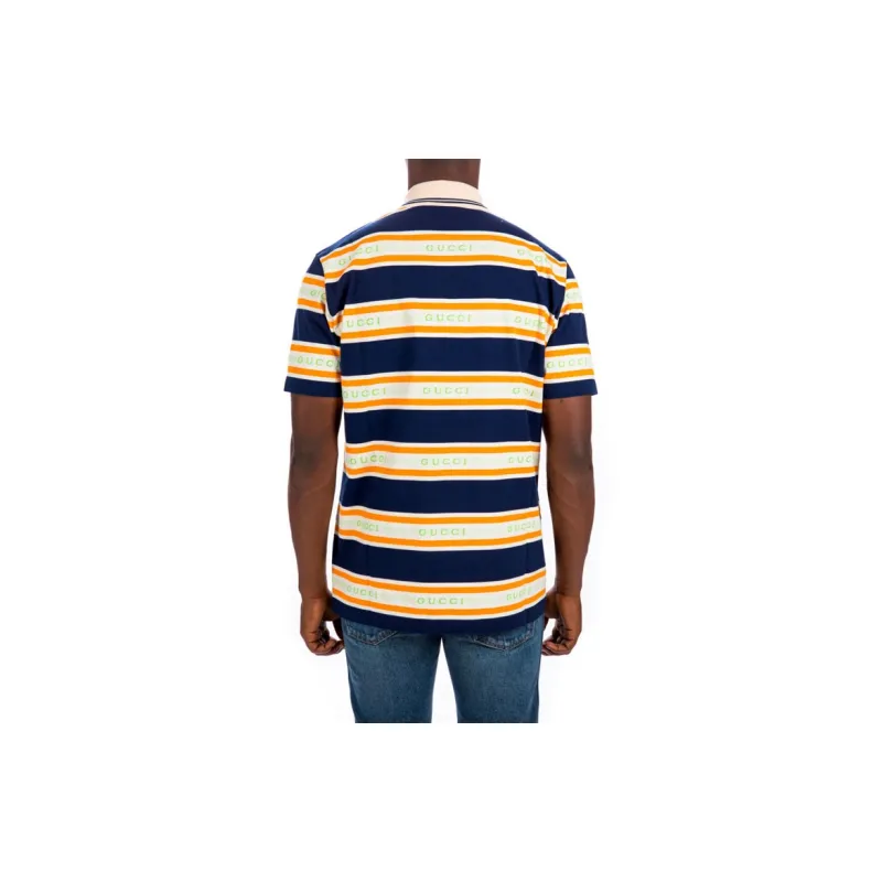 GUCCI Striped Jersey Polo-2