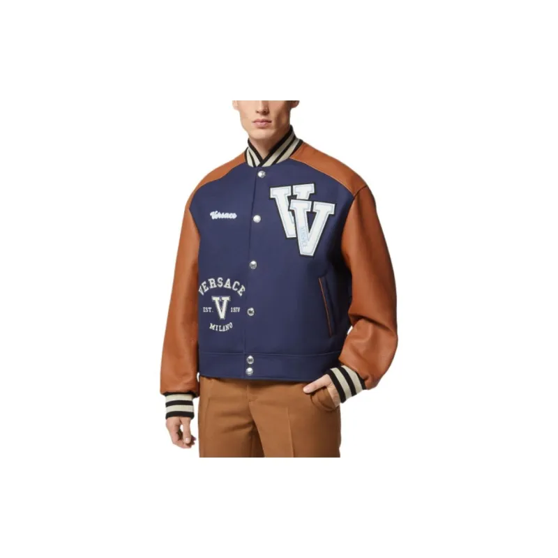 VERSACE SS23 Baseball Jacket Men's Brown-2