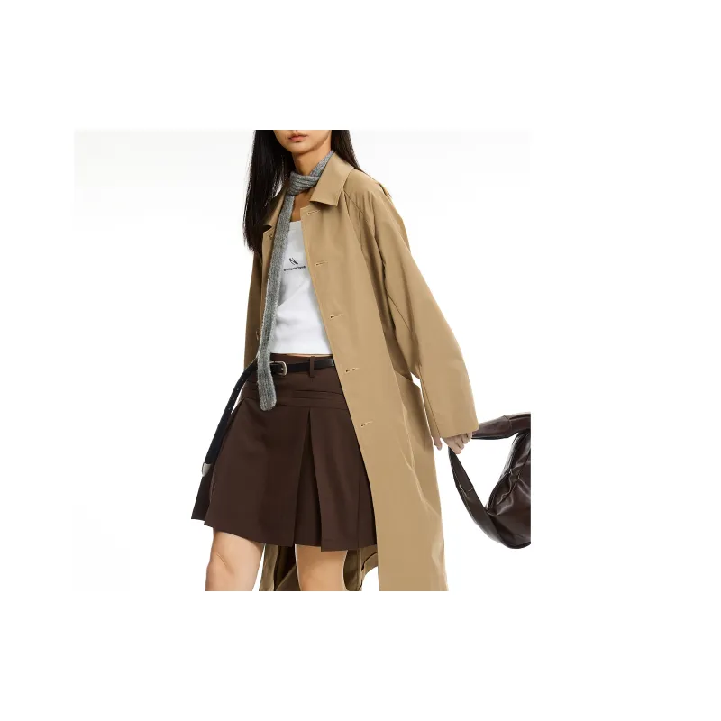 ROARINGWILD ARCH Trench Coats Unisex Khaki-5