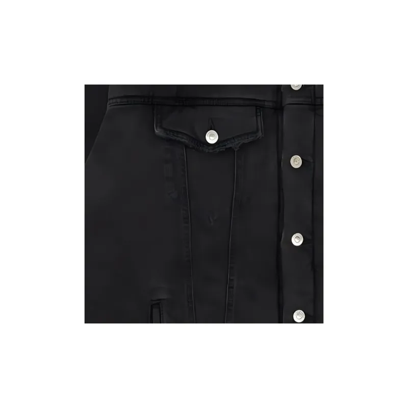 Balenciaga Denim Jacket Loose Fit Style Men's Black-4