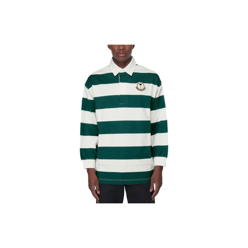 Moncler Polo Shirt Men's Green White-1