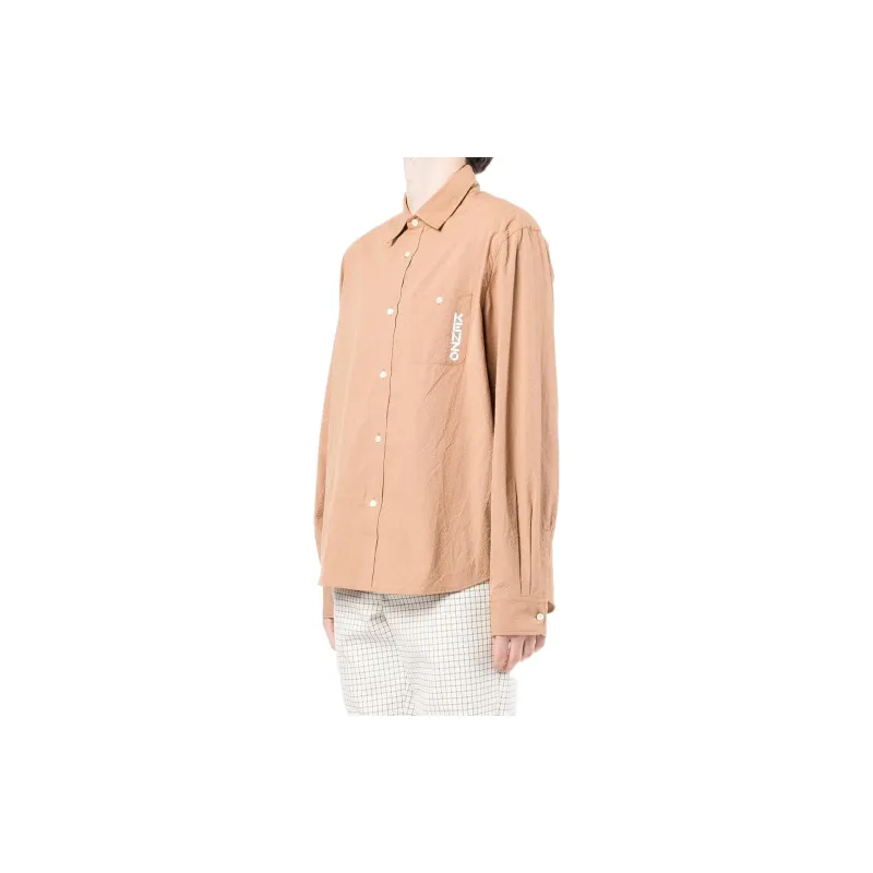 KENZO Letter Logo SS22 Shirt Men's Brown-3