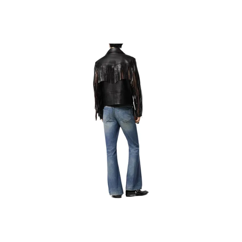 LOUIS VUITTON Fringed Leather Biker Jacket-2