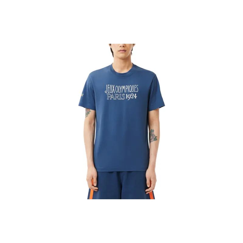 LACOSTE Olympic Co branded Edition T Shirts Men Blue-1