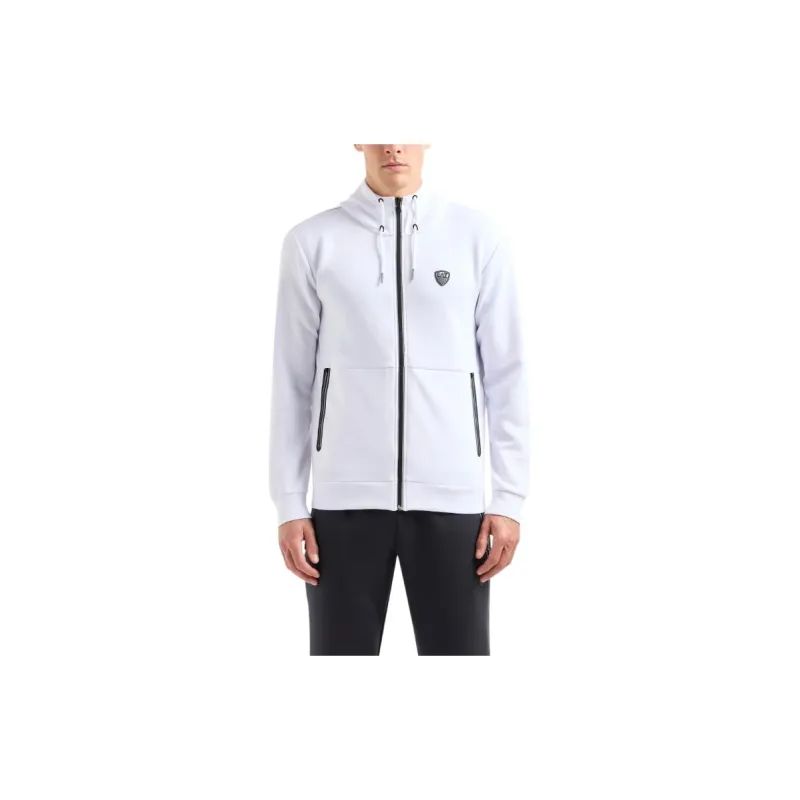 EMPORIO ARMANI Logo Patch Zip Up Hoodie-3