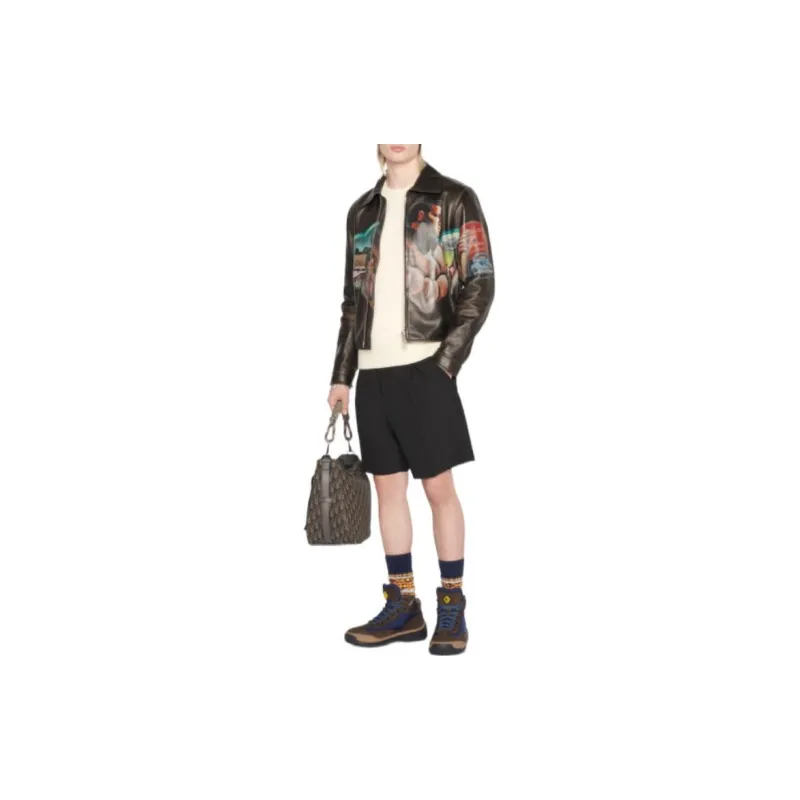 DIOR Quarterly New Products Leather Jackets Men Brown-4