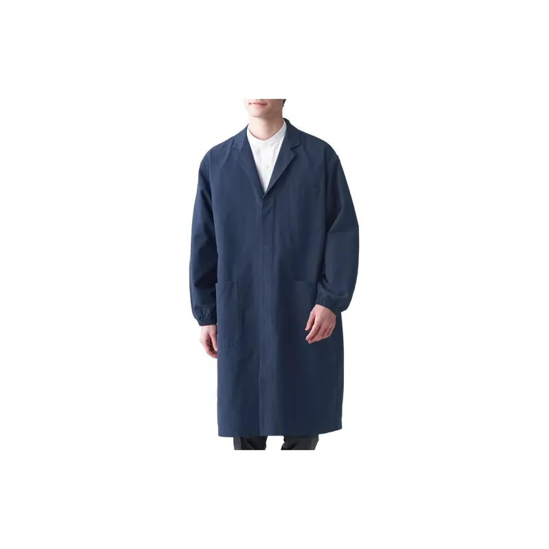MUJI Coats Unisex Dark Navy Blue-2