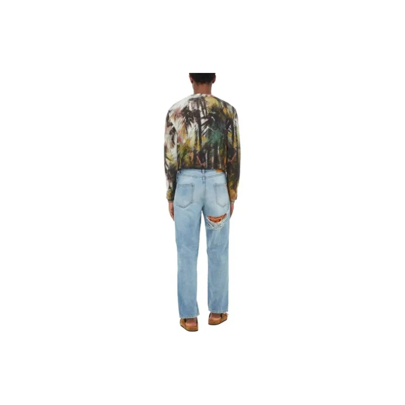 Alanui Baggy cut Patchwork design Jeans-4