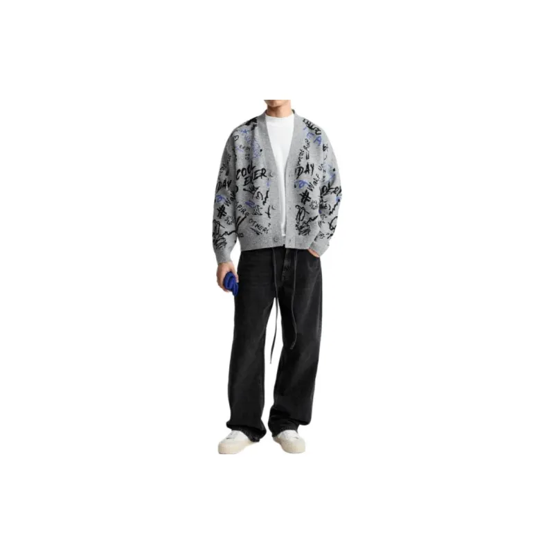 ZARA Sweater Men's Zebra Print Gray-2