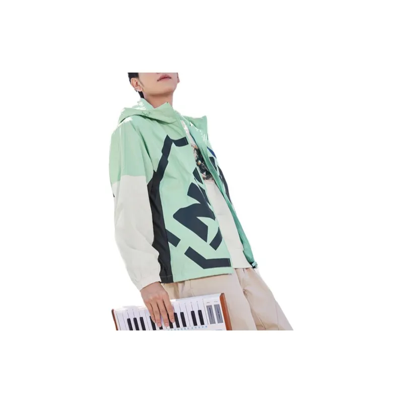 QIAODAN Trench Coat Men's Artemisia Green/starlight Blue-2