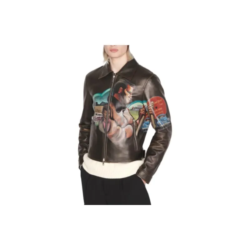 DIOR Quarterly New Products Leather Jackets Men Brown-2