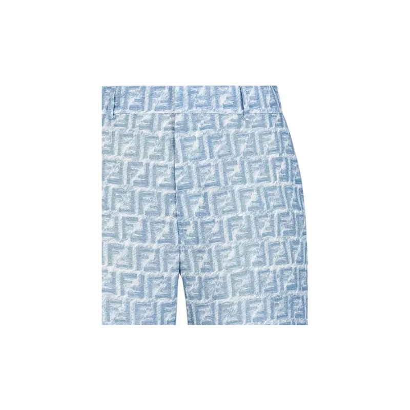 FENDI All Over Ff Printed Belt looped Shorts-4
