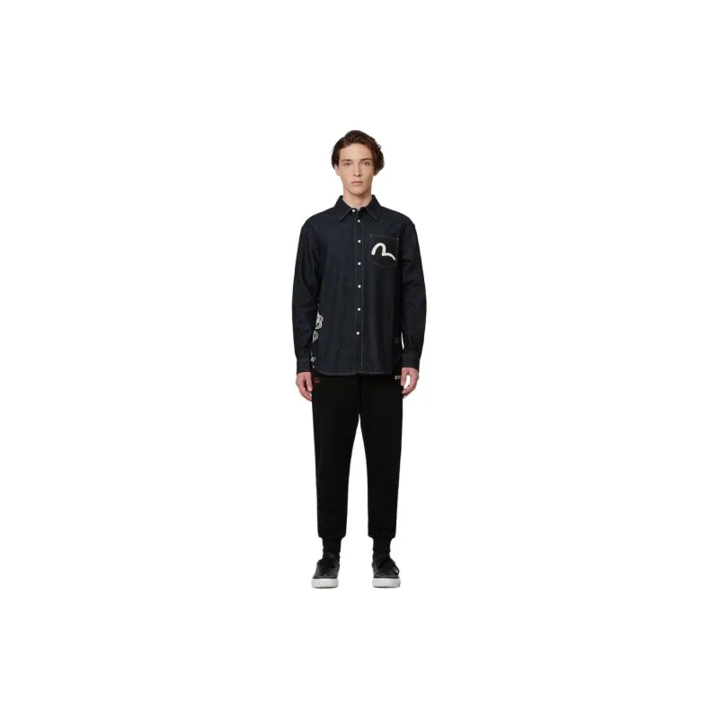 EVISU Shirts Men Denim Blue-2