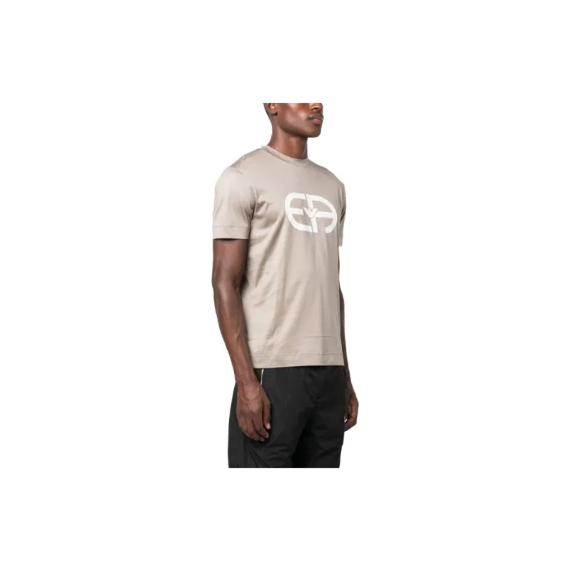 EMPORIO ARMANI Lyocell blend Jersey T shirt With Oversized Ea Logo-3