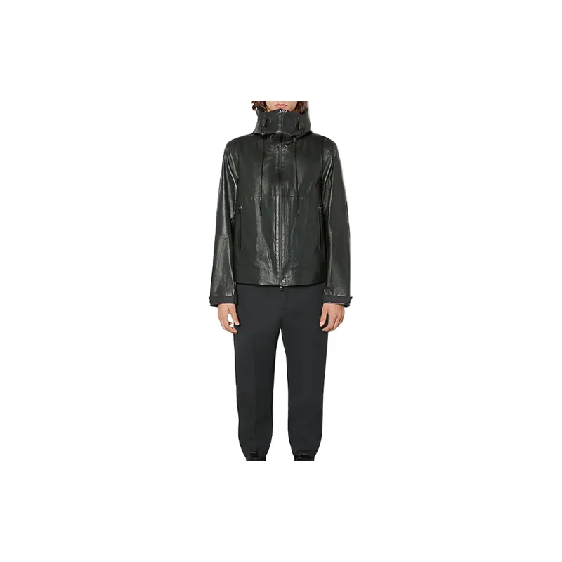 Bottega Veneta Leather Jackets Men Graphite-1