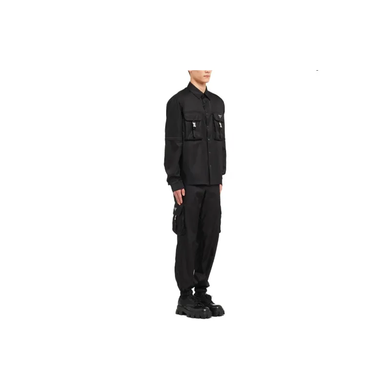 PRADA Re Nylon Triangle logo Shirt-4
