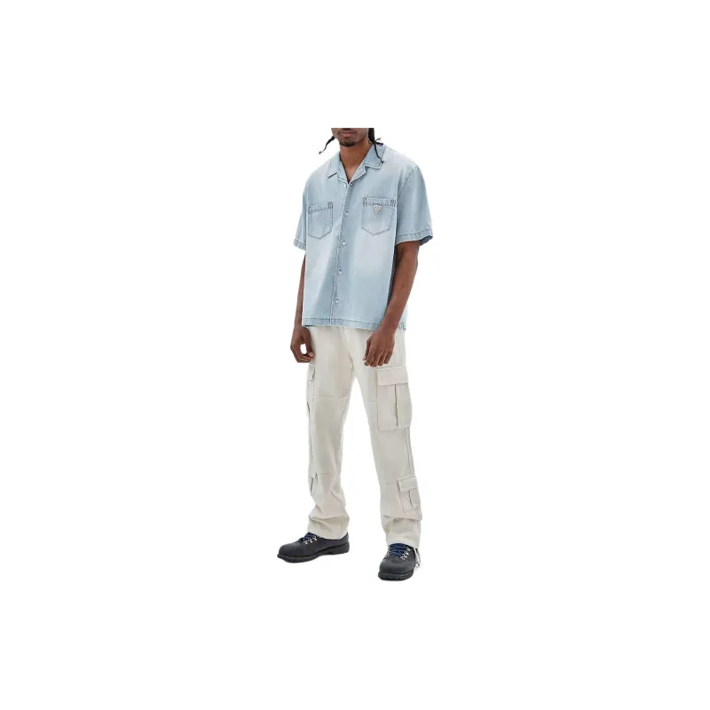 GUESS Originals Denim Camping Shirt Shirt Men's Blue-3