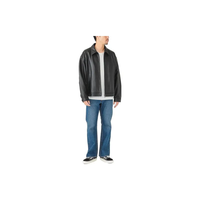 Beams Leather Jackets Unisex Black-2