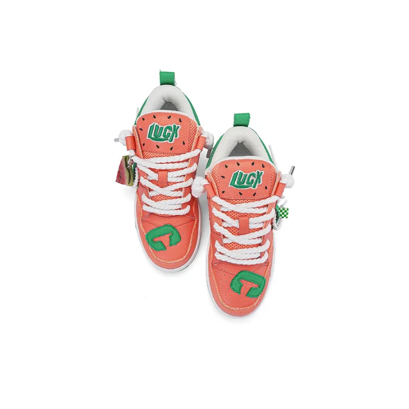 LUCX Anti-Slip And Wear-Resistant Breathable Low-Top Skateboard Shoes Unisex Watermelon Red-3